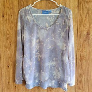 Simply Vera Wang Lavender Floral Long Sleeve Top